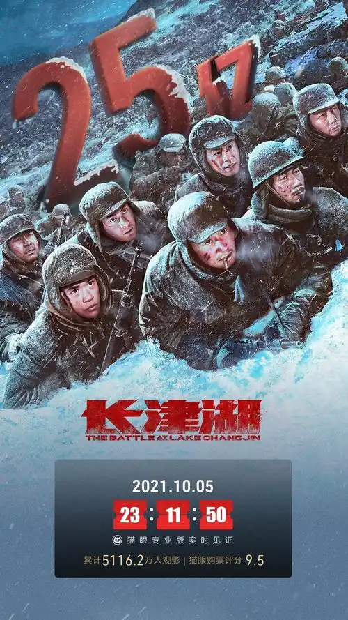 20211005电影长津湖总票房破25亿