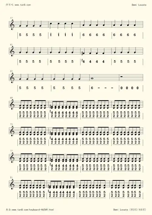 电子琴谱:let it go伴奏声部(乐队伴奏)