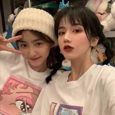 超级好看的温柔神仙真人闺蜜头像两人