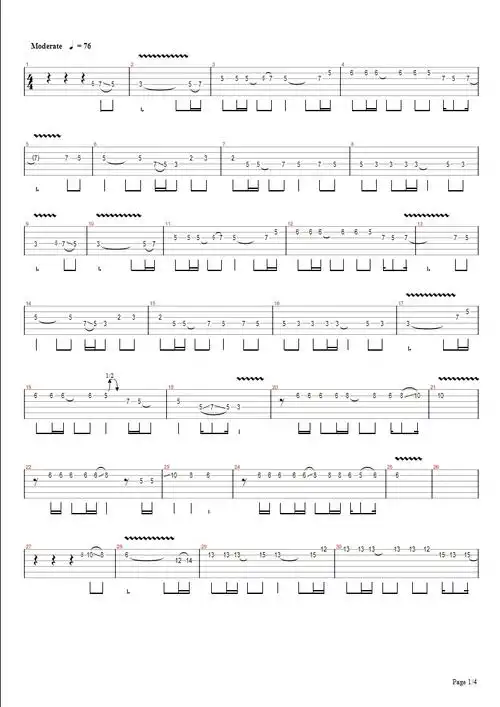 《海阔天空电吉他独奏 浪子峰改编版gpt》吉他谱
