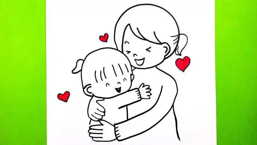 今天我们来画母亲抱着孩子!