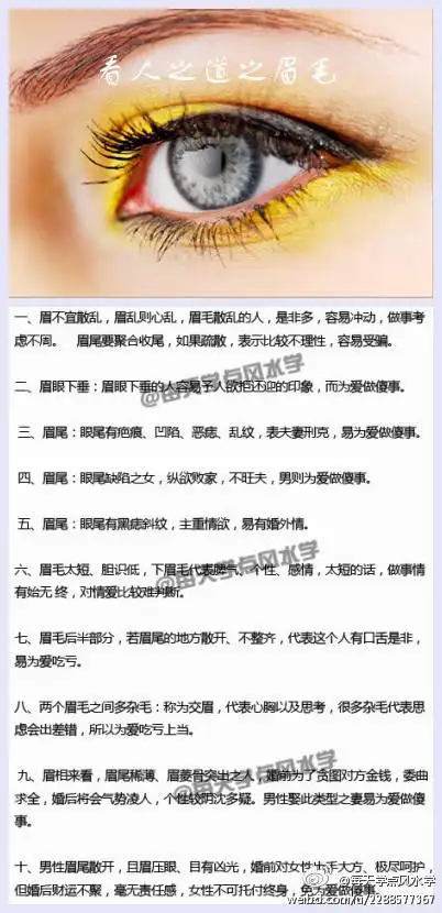 看人之道之眉毛