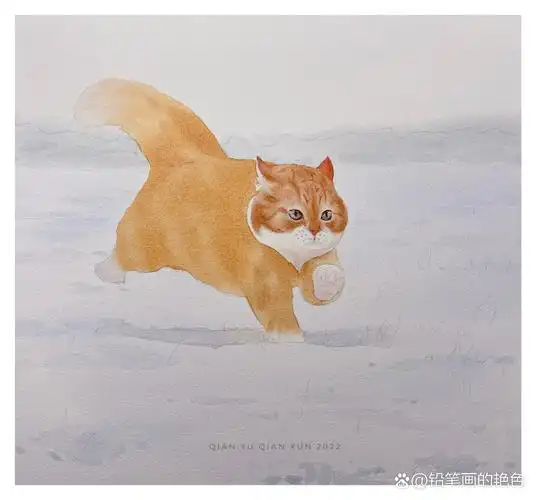 水彩 | 奔跑的橘猫(附步骤图) 解封后,我也要这样 像风一样自由奔跑