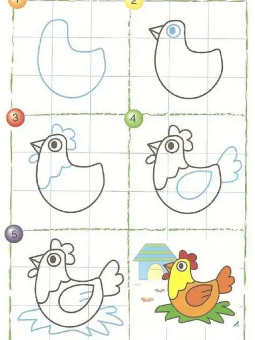 动物简笔画77步骤图儿童画