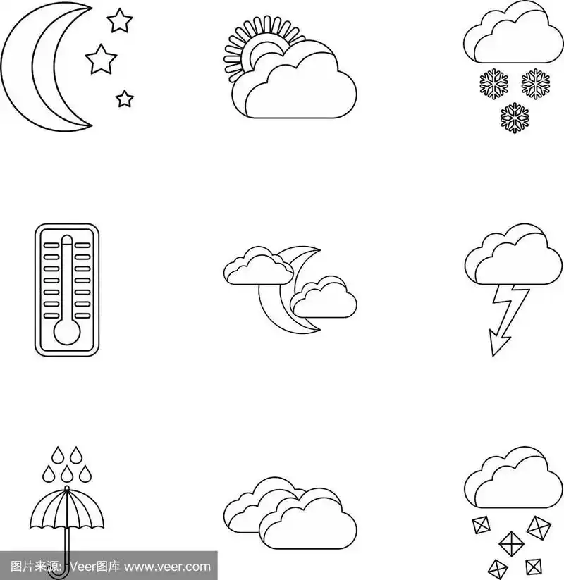 天气预报图标设置轮廓样式