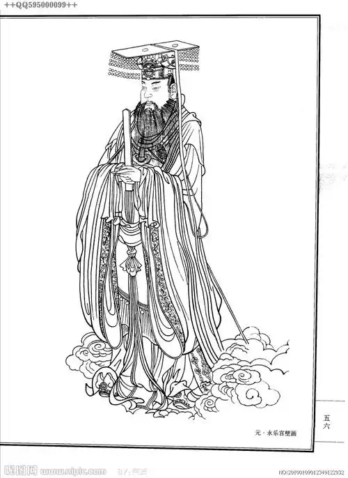 古代人物白描图 玉皇大帝图片