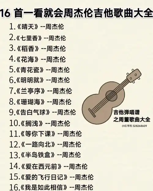 初学者一看就会的周杰伦歌曲大全③