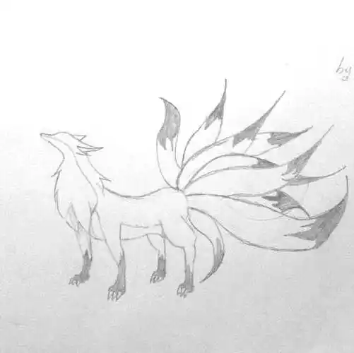 第一步手绘卡通动物九尾狐游戏九尾狐神兽免抠素材q版九尾狐简笔画