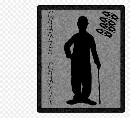 png剪影插画文字马赛克肖像-查理卓别林图片