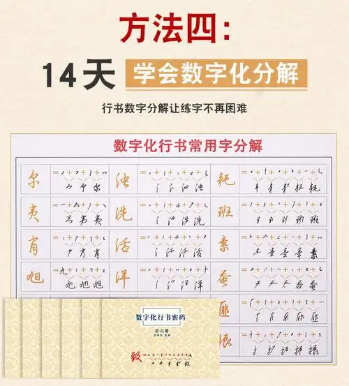 婕染成人数字化行书密码网红抖音字帖漂亮女生文艺清秀硬笔书法练字帖