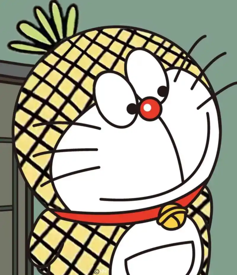 哆啦a梦表情包之草莓91苹果96等水果系 榴莲和菠萝蜜的还不够过瘾