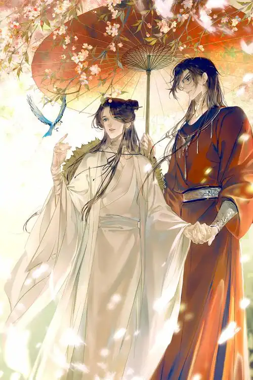 官方自营 天官赐福卷轴天官赐福海报定制壁纸挂画墙纸谢怜花城三郎花