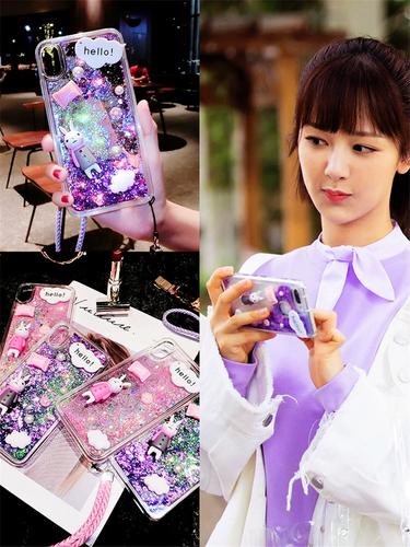 明星杨紫同款适用苹果13手机壳iphonex12pro网红11女款xsmax流沙8