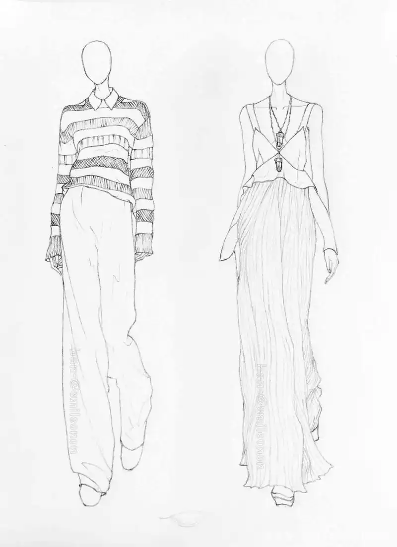服装设计丨素描手绘