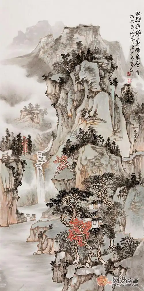 走廊装饰画 徐坤连新品《林静松声远 清泉石上流》