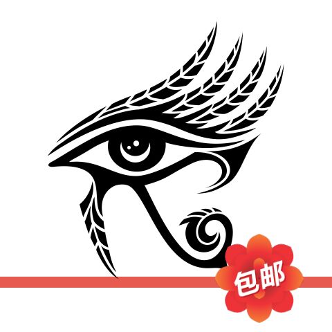 埃及天空鹰头神荷鲁斯之眼图案贴画神圣明庇佑玻璃镂空装饰墙贴纸