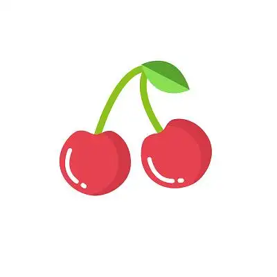 车厘子樱桃背景绿色时尚樱桃展板设计水果樱桃白色背景上放着各种水果