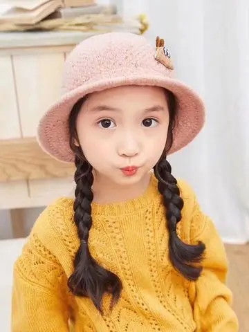 韩版可爱眼睛毛线帽宝宝帽子女0一1岁 婴儿公主秋冬大檐保暖盆帽
