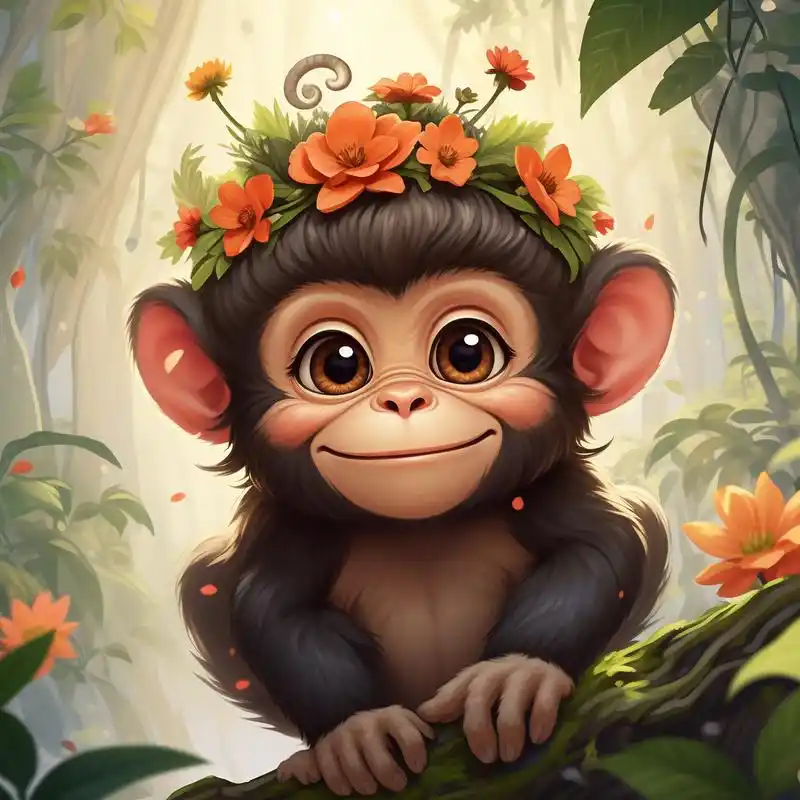 92小猴子头戴花环超可爱头像94