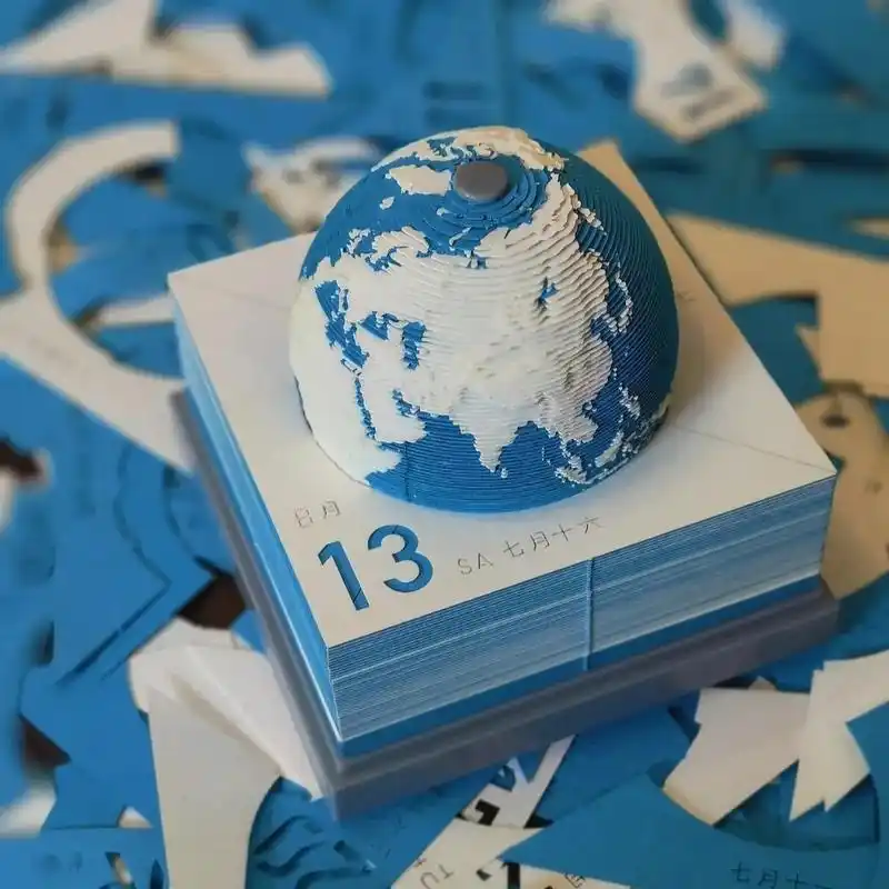 立体日历.2023年 兔年 纸雕 地球日历3d地球模型 台历 - 抖音