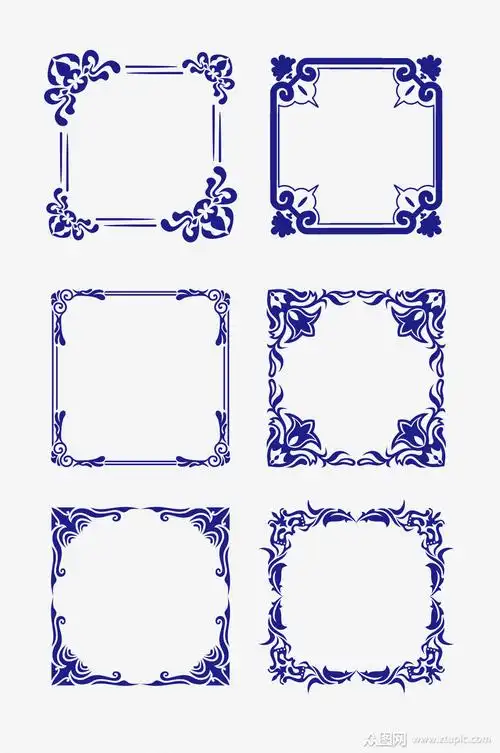 矢量中式边框花纹装饰相框边框标题框素材