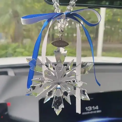 施华洛世奇2022冰雪奇缘雪花水晶车挂汽车挂件车内车载挂饰 2021雪花