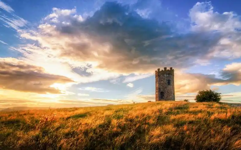 草原上的晚霞,高清壁纸,风景图片-回车桌面