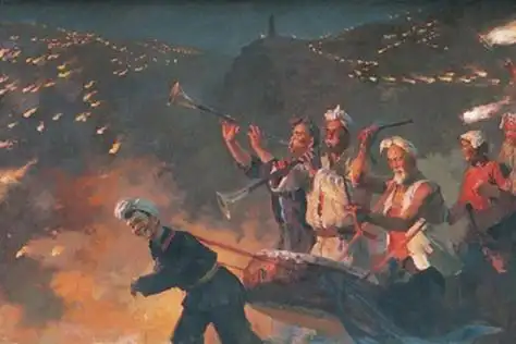 作品《延安火炬》局部
