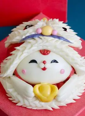 醒狮兔子花样馒头山东特产过年糕点