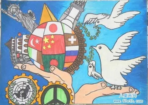 获奖的关于世界和平儿童画作品