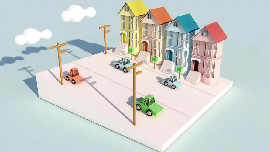 汽车别墅场景cg模型