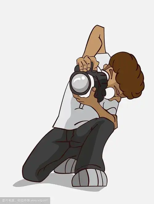 卡通人物快乐摄影师