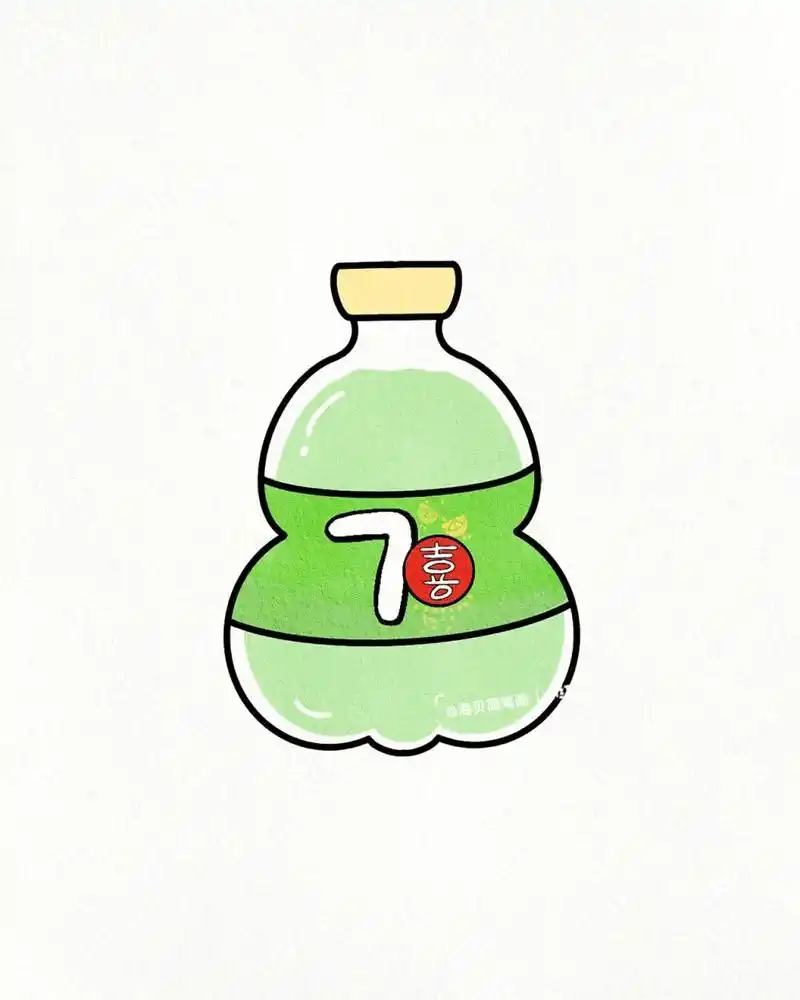 可爱简笔画素材|可乐|元气森林|雪碧|七喜 一组饮料合集 . 夏天来了 .