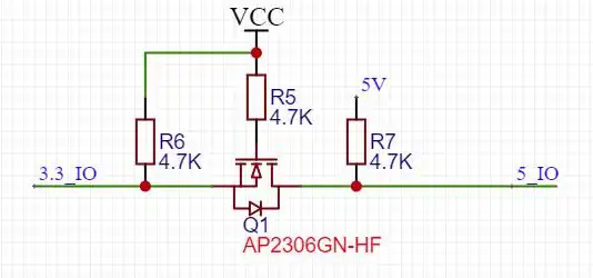 nmos双向电平转换电路3.3v-5v