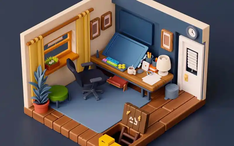 maya 室内小卧室模型制作 我也好想住在里面啊