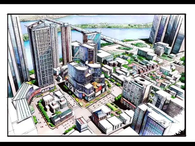 【城市鸟瞰】马克笔手绘