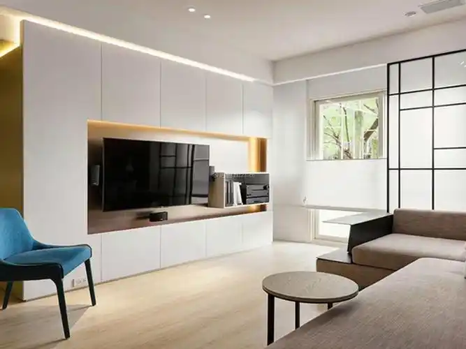 2020时尚简约风格客厅电视墙装修设计图片