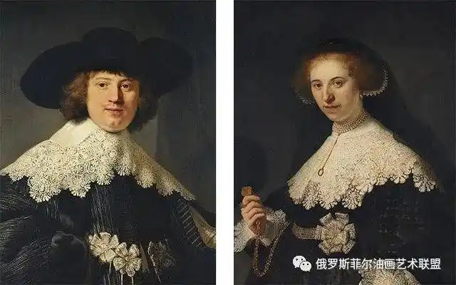 妻子oopjen coppit的画像卢浮宫和荷兰国家博物馆收藏的伦勃朗·范