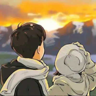 超甜情侣头像手绘高级唯美浪漫甜蜜图片