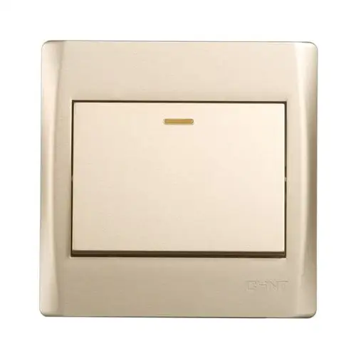正泰(chnt)开关插座面板 一开双控开关 香槟金 new7v系列