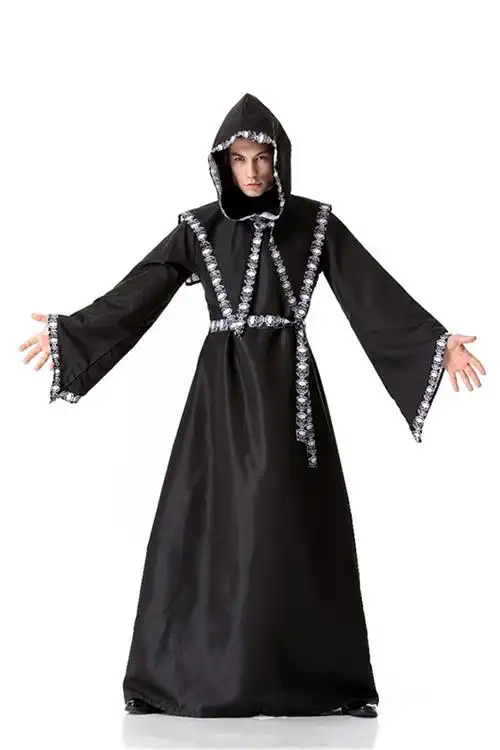 魔法师长袍 万圣节成人cos巫师服恶魔长袍魔法师服装男女化妆舞会表演