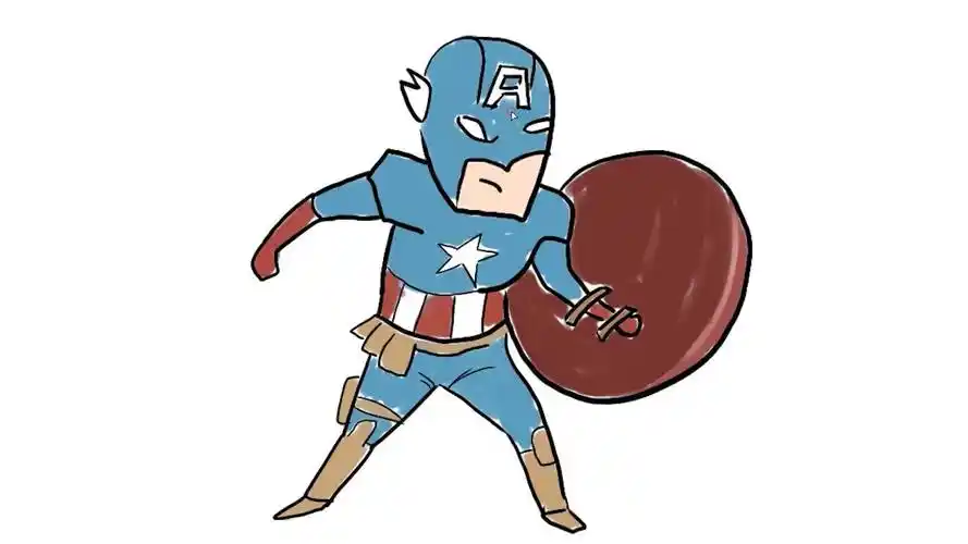 如何画出漫威美国队长卡通简笔画