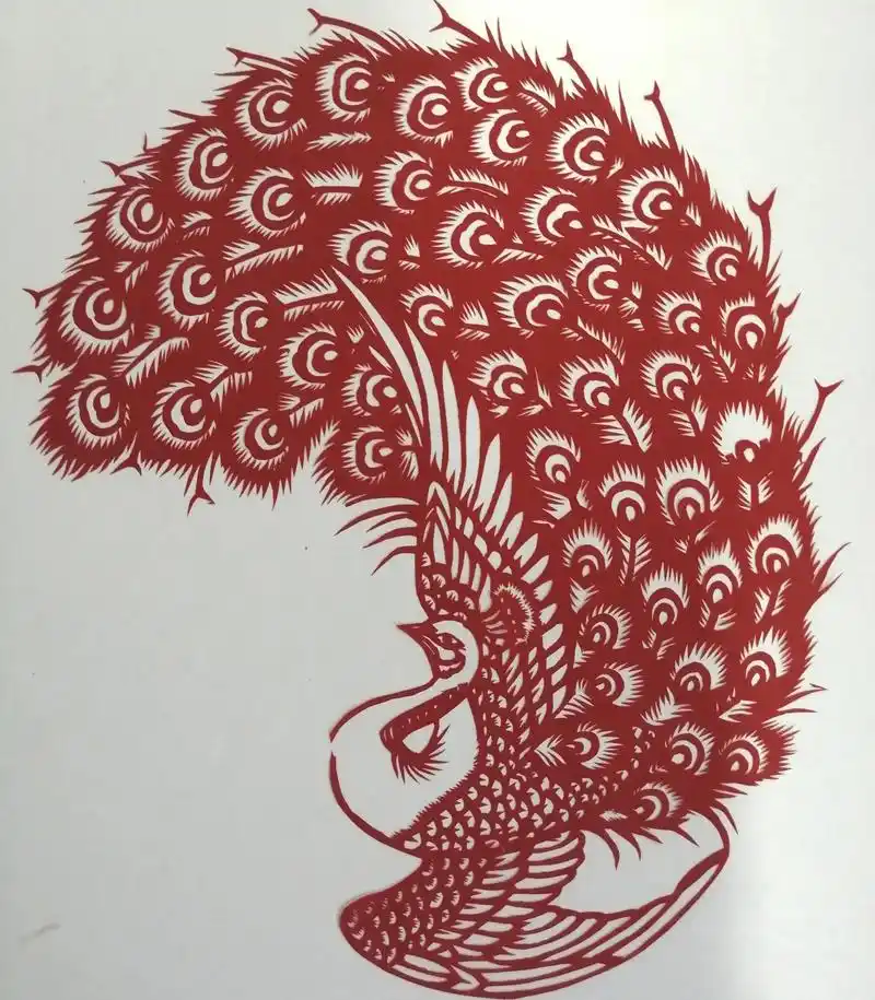 原创剪纸作品吉祥孔雀剪纸作品 - 平平安安纯手工剪纸 - 抖音