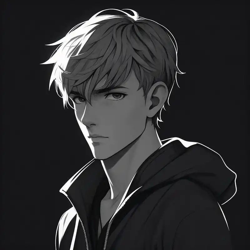 98简约黑白风男士头像