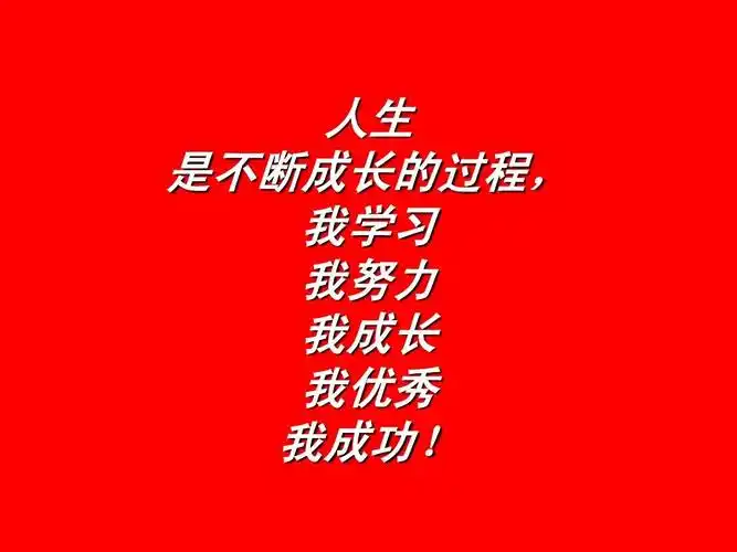 人生 是不断成长的过程, 是不断成长的过程, 我学习 我努力 我成长 我