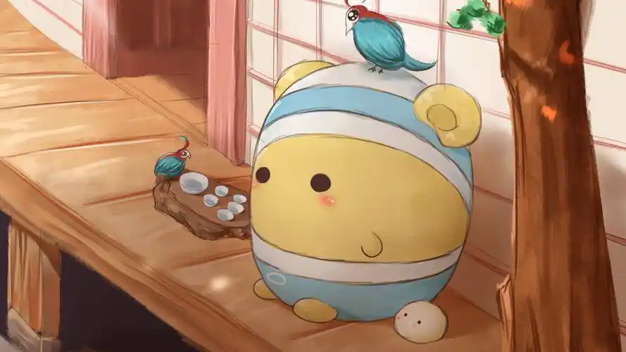 早安蛋蛋可爱呆萌卡通图片桌面壁纸