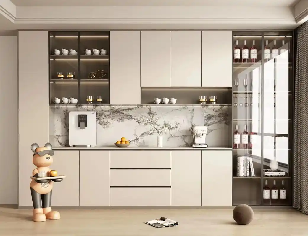 酒柜设计案例.定制酒柜,等于是在家里做多了一个收纳柜,这样家 - 抖音