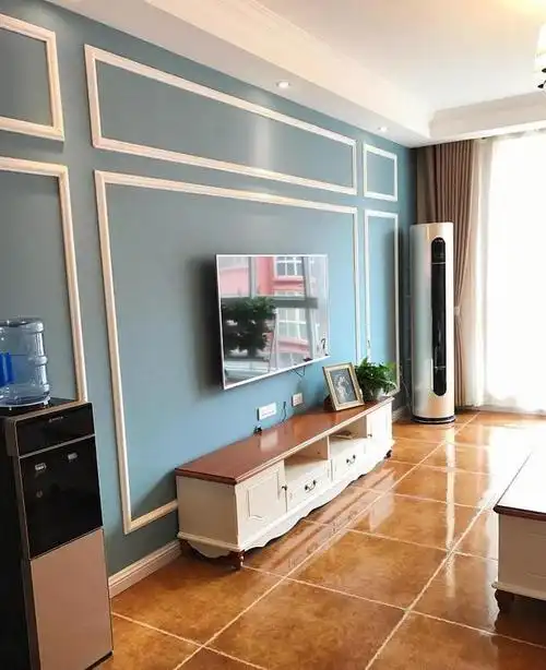 电视墙别弄太复杂,乳胶漆加深颜色,200元搞定,简单好看随便换|客厅