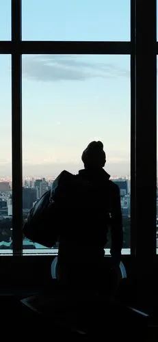 iphone 壁纸 窗户,男人,剪影,城市