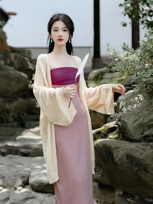 露肩抹胸宴会礼服蕾丝裙2021欧美风秋女装新条纹抹胸吊带连衣裙21747